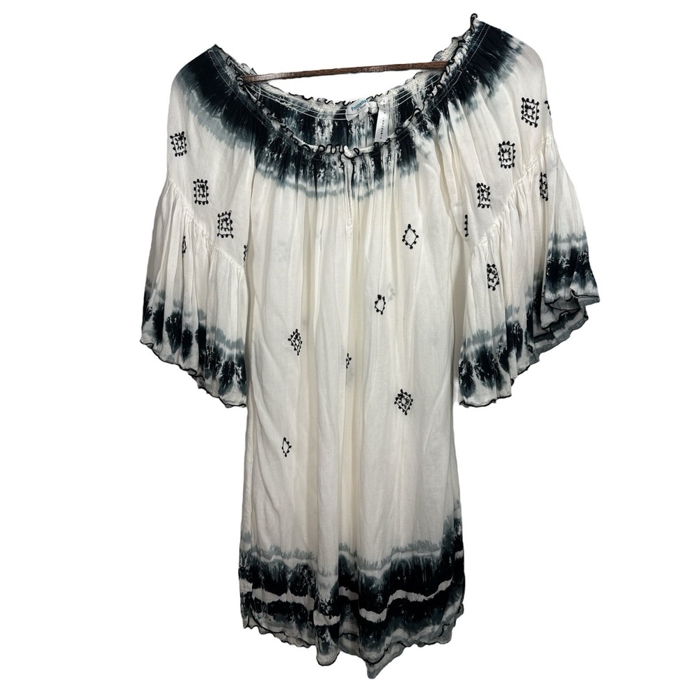 Poupette St Barth Womens Abstract‎ Bohemian top blouse flowy tunic Size S